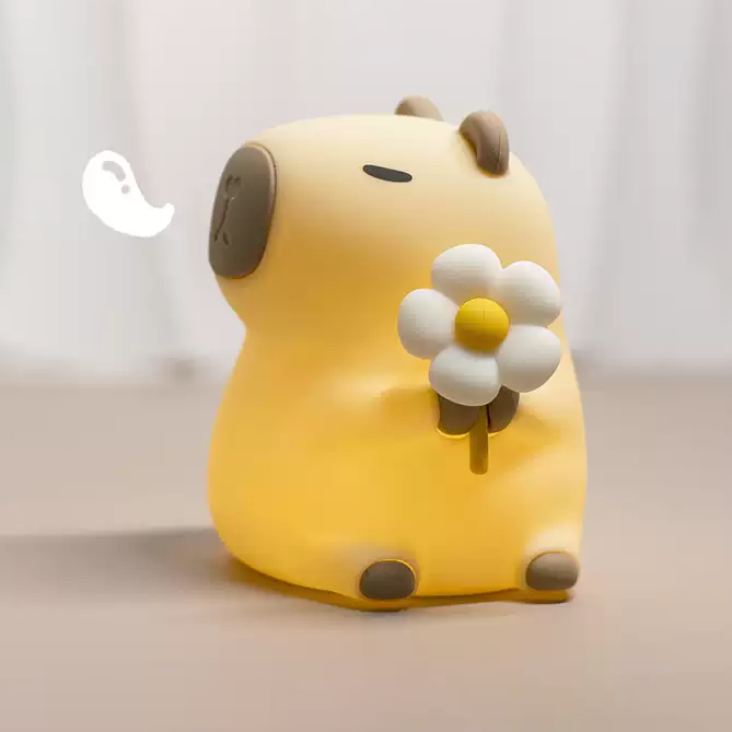 Satsus® Flower Capybara Squishy Silicone Night Light - Perfect Gift for Kids and Girls