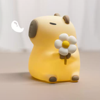 Satsus® Flower Capybara Squishy Silicone Night Light - Perfect Gift for Kids and Girls