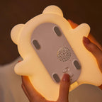 Satsus® Breathing Bear Snuggly  Squishy Silicone Sleeping Companion Sound LED Night Light Perfect Gift