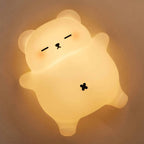 Satsus® Breathing Bear Snuggly  Squishy Silicone Sleeping Companion Sound LED Night Light Perfect Gift