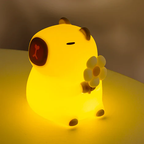 Satsus® Sleeping Capybara Breathing Squishy Silicone Companion Sound LED Night Light Perfect Gift