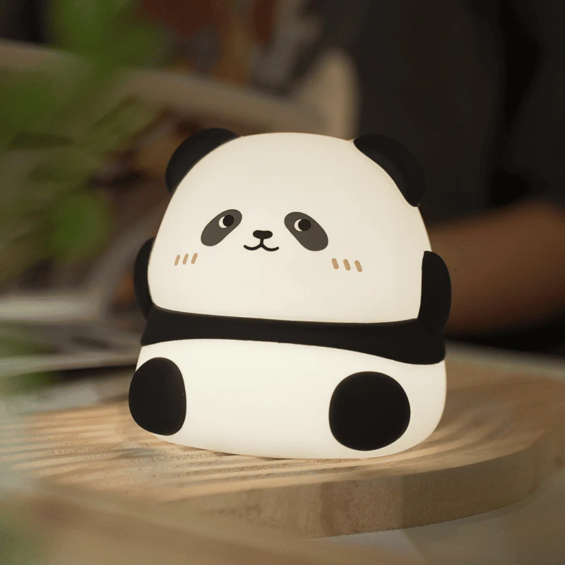 Satsus® Napping Panda Breathing Squishy Silicone Companion Sound LED Night Light Perfect Gift