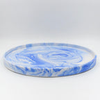 Blue Marble Round Jesmonite Tray
