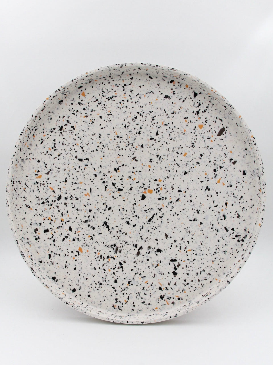 Large Rustic Terrazzo Round Jesmonite Tray