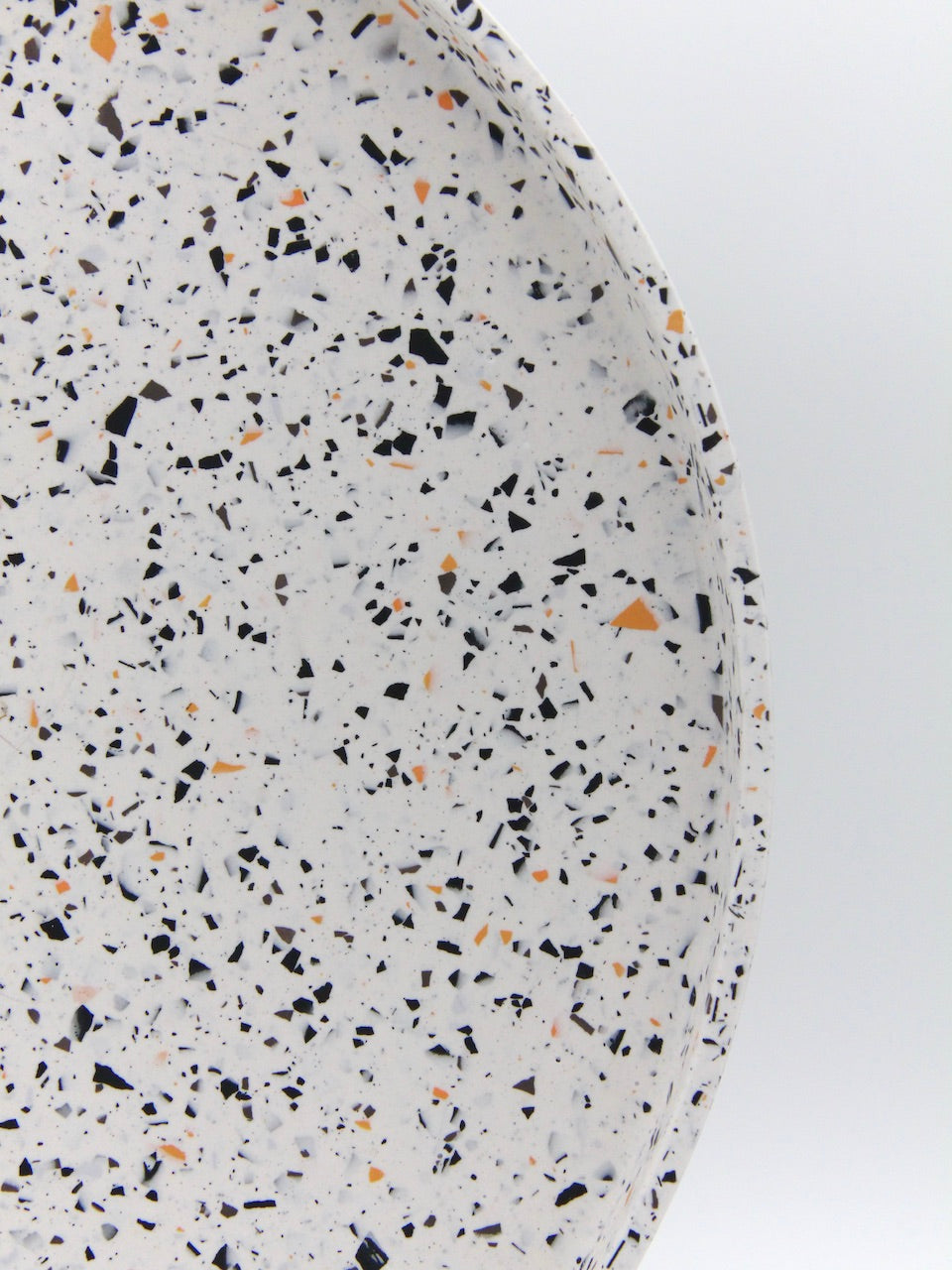 Large Rustic Terrazzo Round Jesmonite Tray