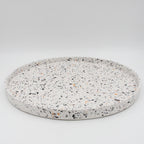 Large Rustic Terrazzo Round Jesmonite Tray