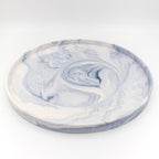 Large Grey Marble-Effect Round Tray