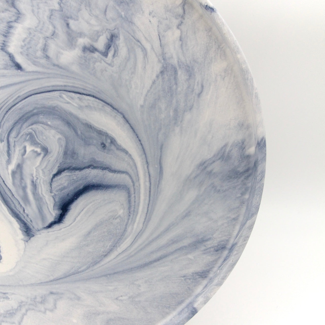 Large Grey Marble-Effect Round Tray