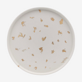 Large Warm Yellow Marble-Effect Round Tray
