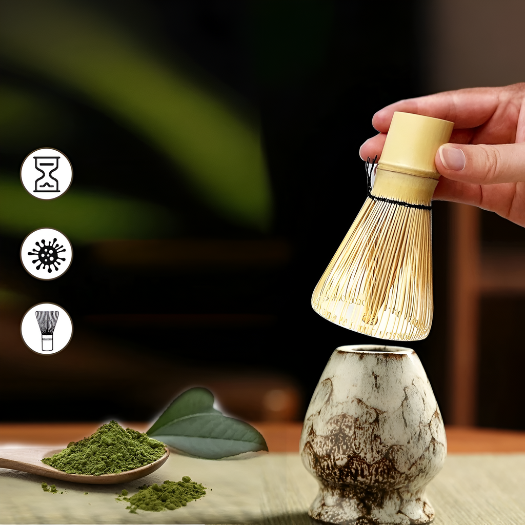 Satsus| Traditional Matcha Tea Set – 6-Piece Authentic Japanese Matcha Kit – Premium Bamboo & Ceramic