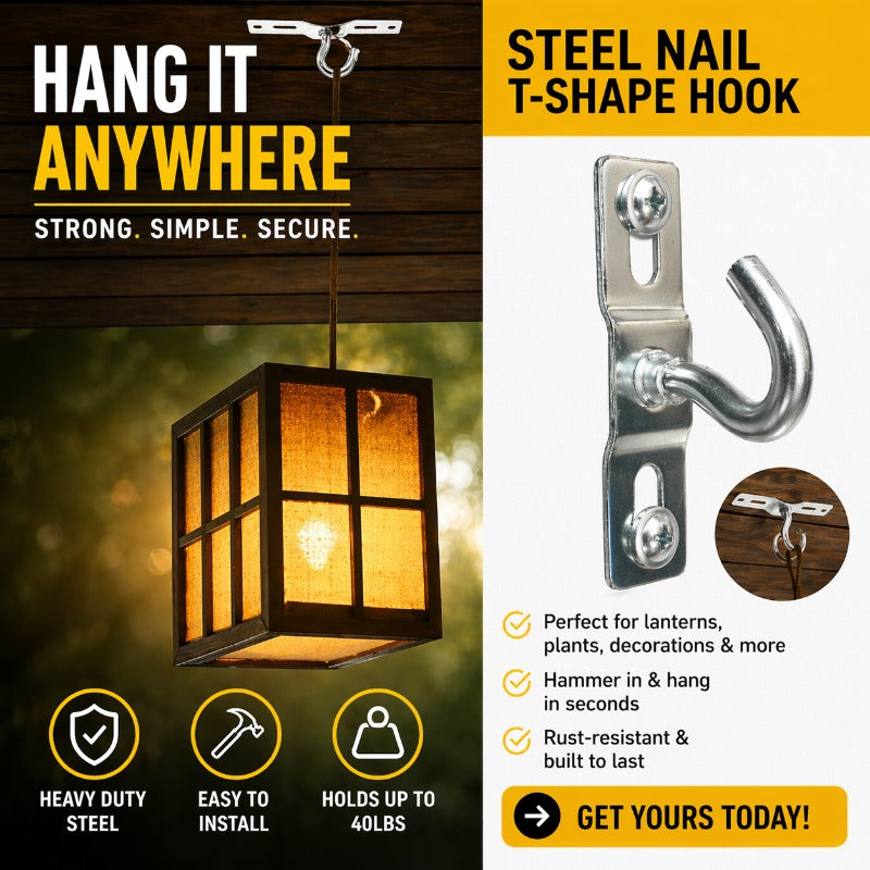 Heavy-Duty Steel T-Hook
