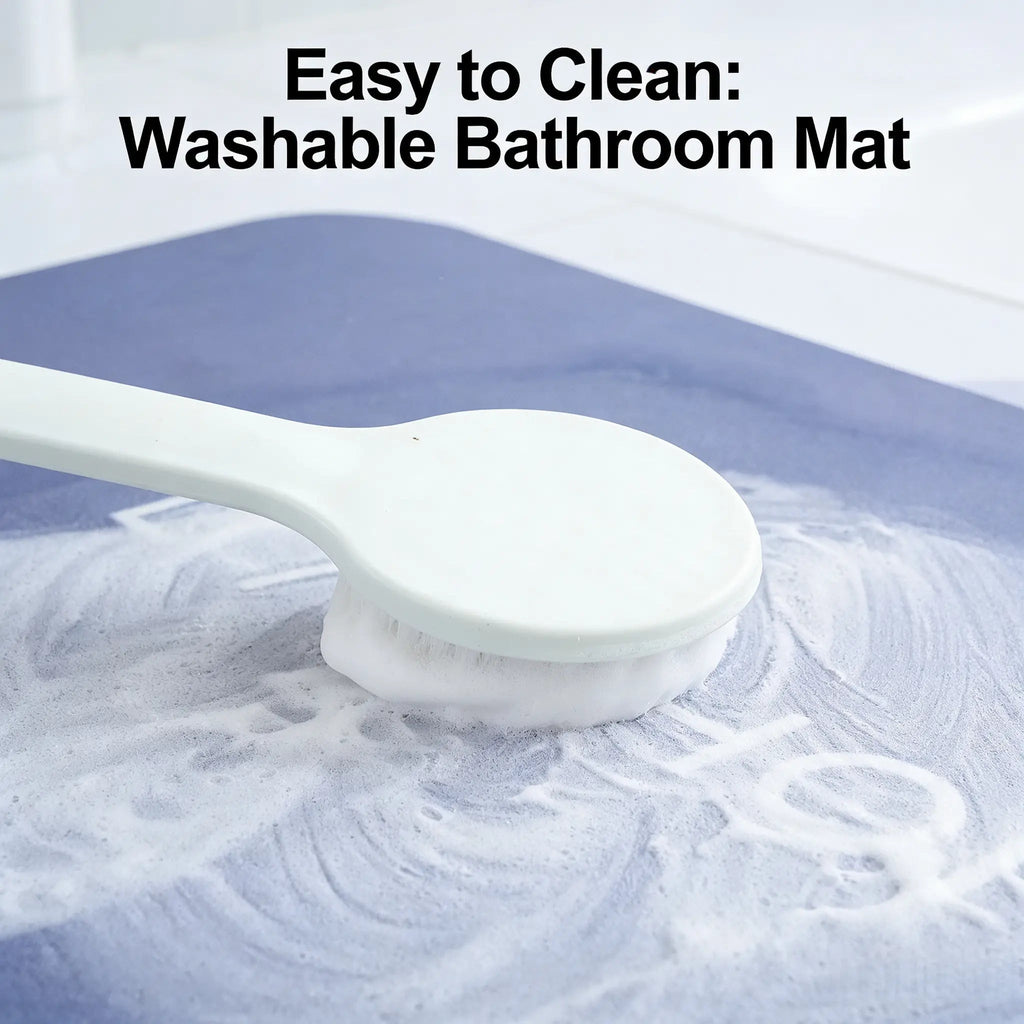 Bathroom Mat — Quick-Dry, Non-Slip, Plush, Absorbent, Machine Washable