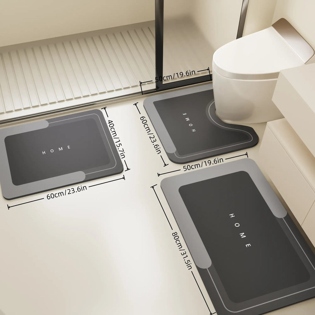 Bathroom Mat — Quick-Dry, Non-Slip, Plush, Absorbent, Machine Washable