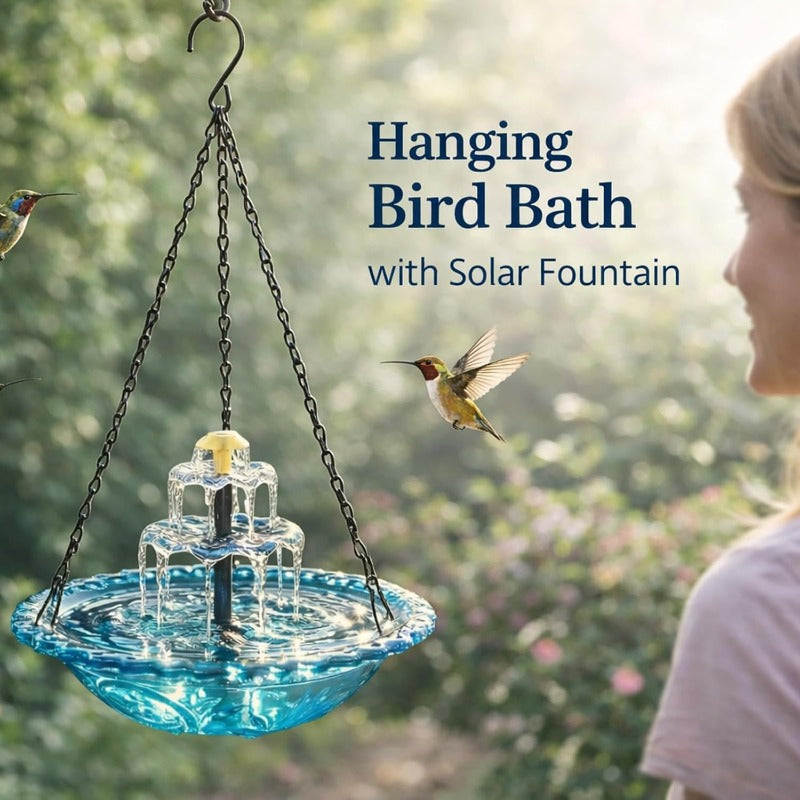 Solar Powered Hanging Bird Bath
