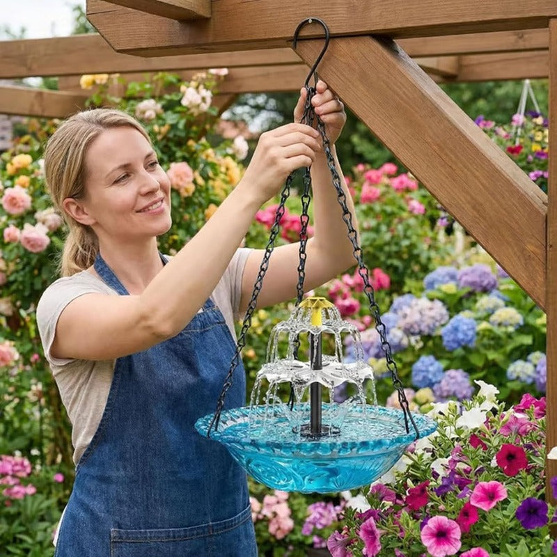 Solar Powered Hanging Bird Bath