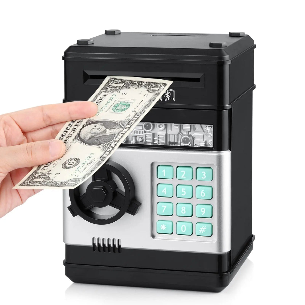 Electronic ATM Piggy Bank — Digital Display, Password Protected, Coin Slot, Bill Feeder, Realistic Sounds, Kids Gift