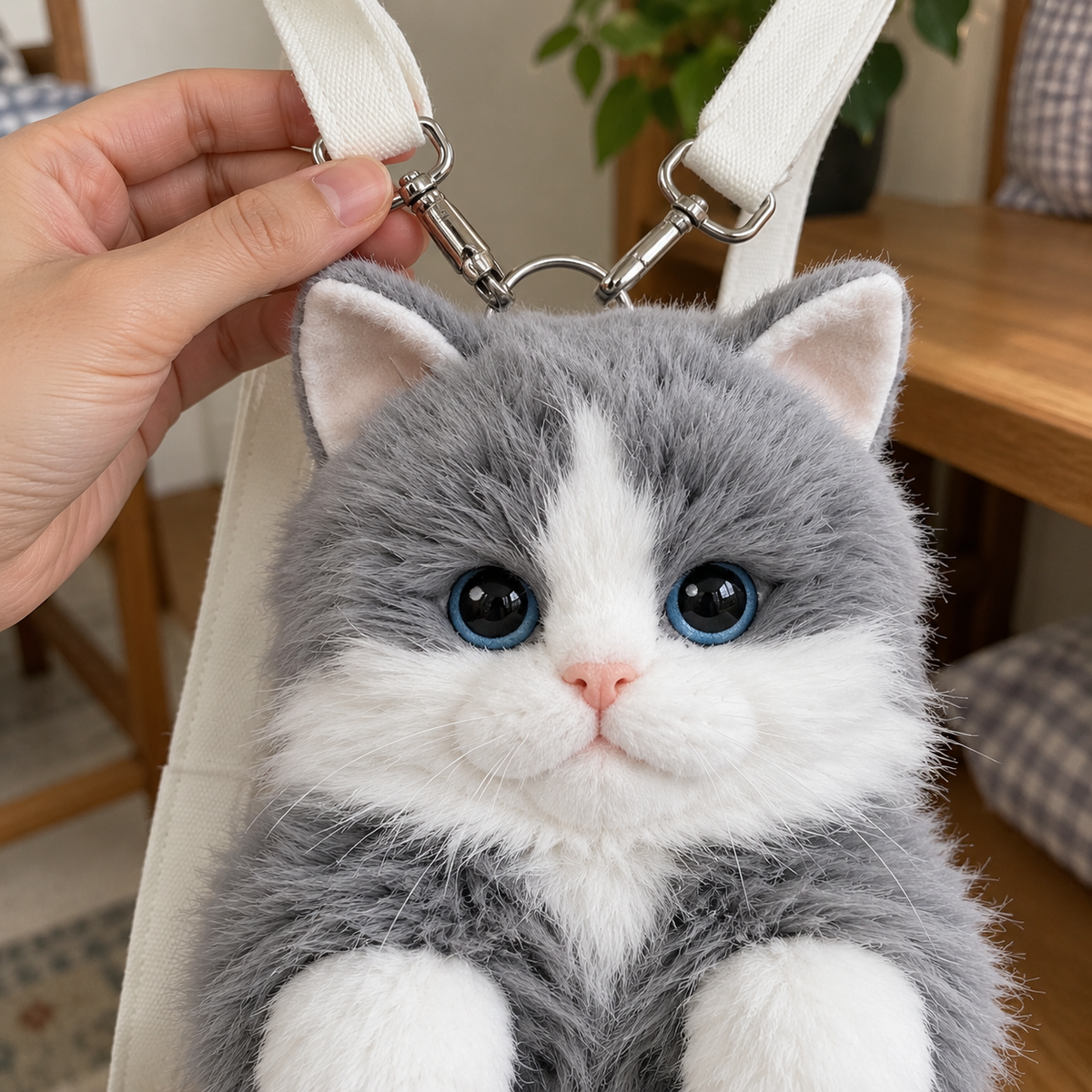 Never Let Go Cat Plush Backpack