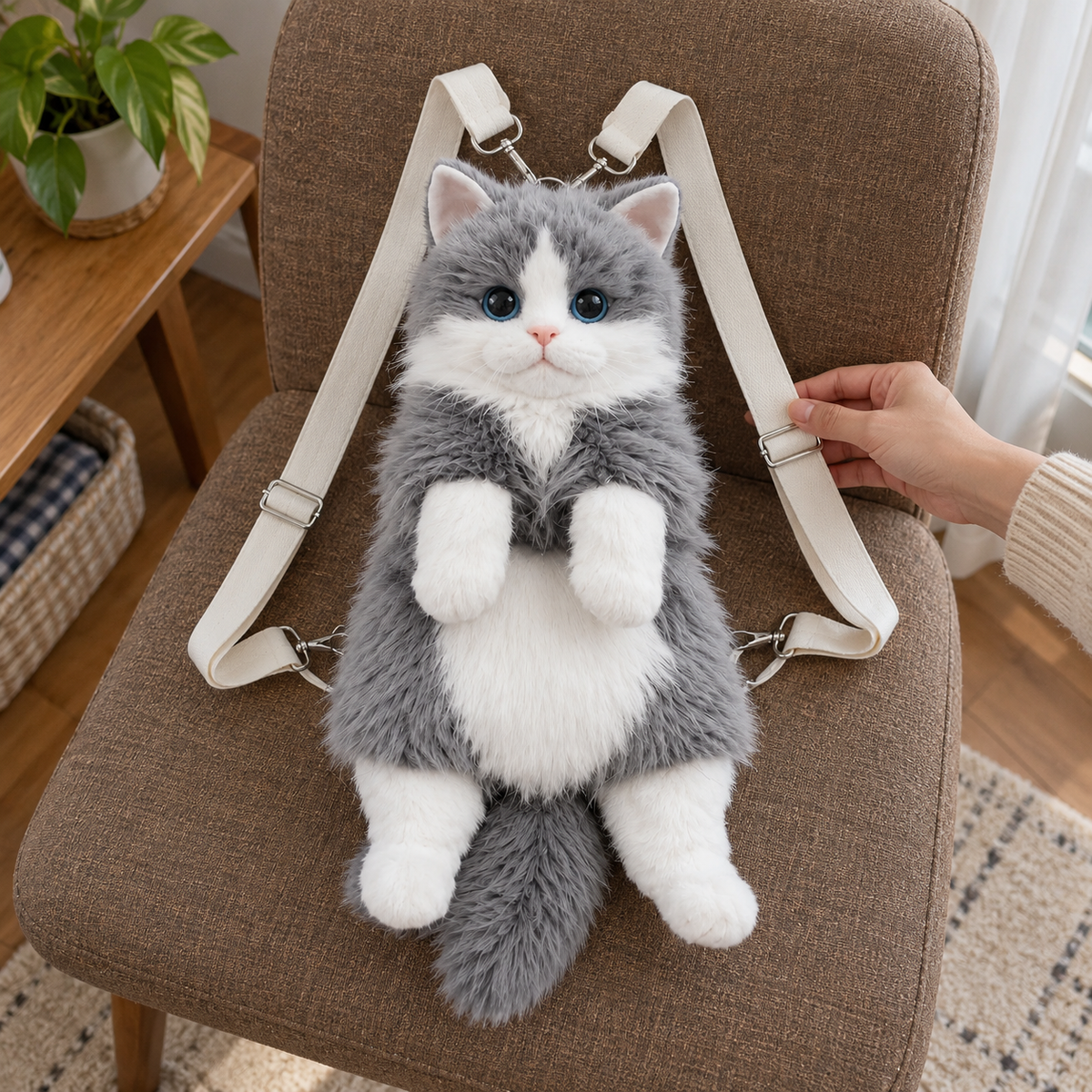 Never Let Go Cat Plush Backpack