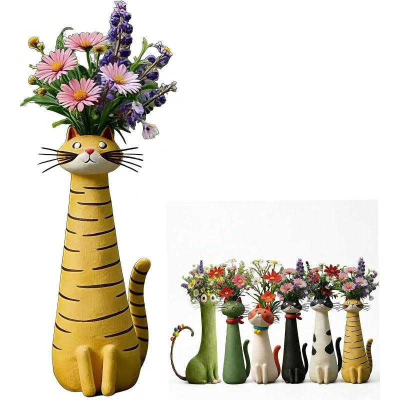 Whimsical Cat Bud Vase