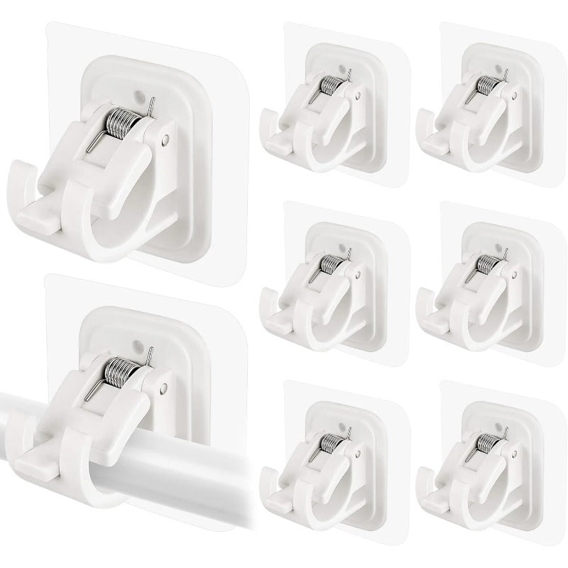 Nail-Free Adjustable Curtain Rod Bracket Holders – Drill-Free & Wall-Safe