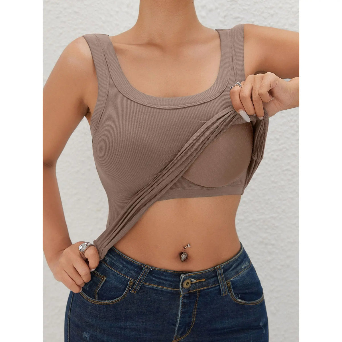 Seamless Padded Ribbed Tank