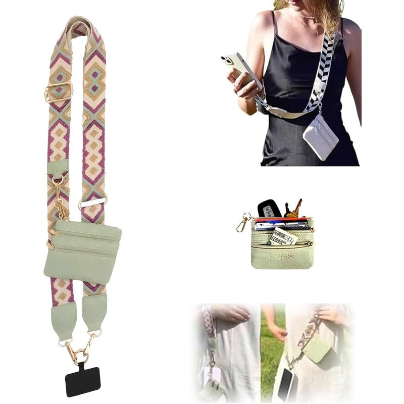 Stylish Crossbody Phone Lanyard with Detachable Mini Wallet
