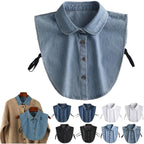 Breathable Denim Detachable Collar