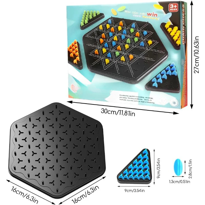 Triangle Chain Strategy Board Game – Educational Puzzle Game for Kids & Family