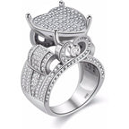 Double Heart Pave Ring