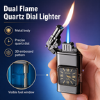 Twin Jets Quartz Dial Dual Flame Metal Lighter