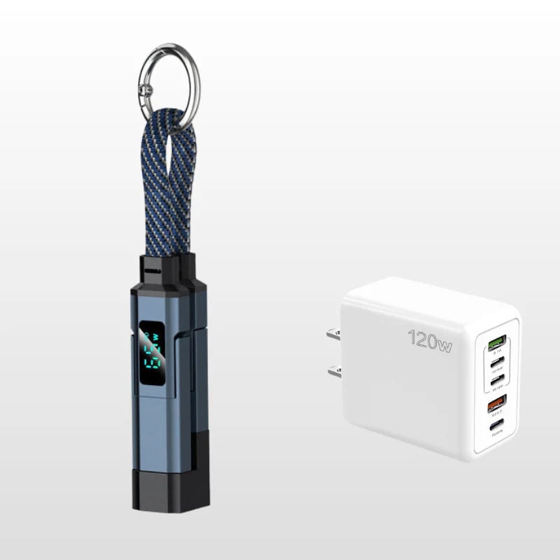 4-in-1 Digital Display Keychain Charging Cable