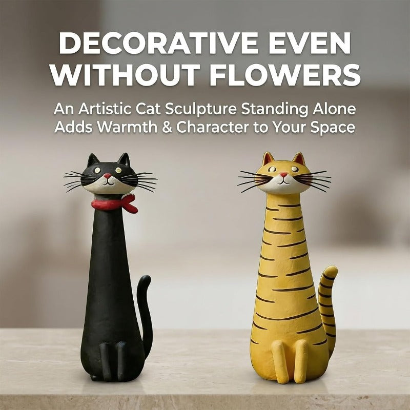 Whimsical Cat Bud Vase