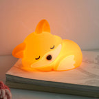 Satsus® Fox Night Light with Curled Tail Silicone Squishy Animal Design Lamp Perfect Gift