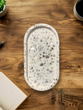 Oyster Shell Jesmonite Oval Tray