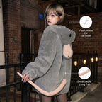 Street Mouse Oversized Plush Zip Hoodie Jacket