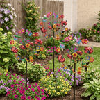 Outdoors Wind Spinners with Decorative Flowers
