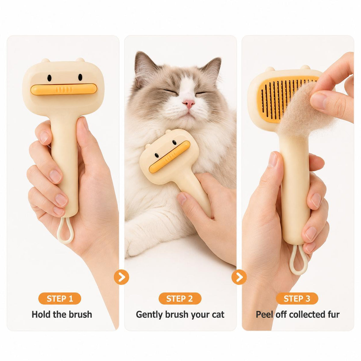 Satsus Duck Brush — Self-Cleaning Slicker for Cats & Dogs