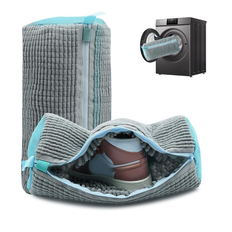 Chenille Microfiber Shoe Washing Bag – Gentle & Effective Machine Wash Protection