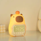 Satsus® Squishy Silicone Capybara Alarm Clock LED Night Light - Perfect Gift for Kids and Girls