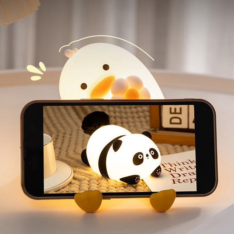 Satsus® Squishy Silicone Duck Flower LED Night Light - Perfect Gift for Kids and Girls