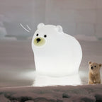 Satsus® Squishy Silicone Little White Bear LED Night Light - Perfect Gift for Kids and Girls