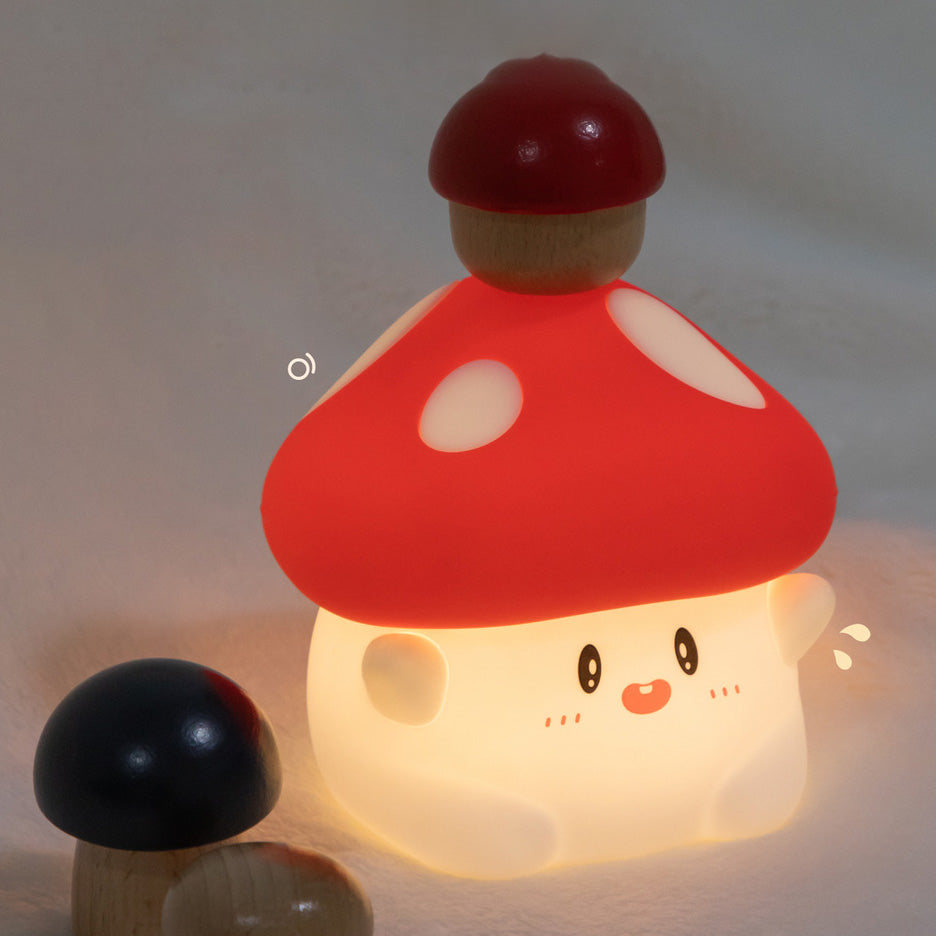 Satsus® Squishy Silicone Adorable Mushroom LED Night Light - Perfect Gift for Kids and Girls