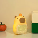 Satsus® Squishy Silicone Capybara Alarm Clock LED Night Light - Perfect Gift for Kids and Girls