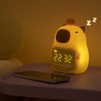 Satsus® Squishy Silicone Capybara Alarm Clock LED Night Light - Perfect Gift for Kids and Girls