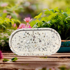 Oyster Shell Jesmonite Oval Tray