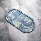 Blue Marble Oval Jesmonite Tray