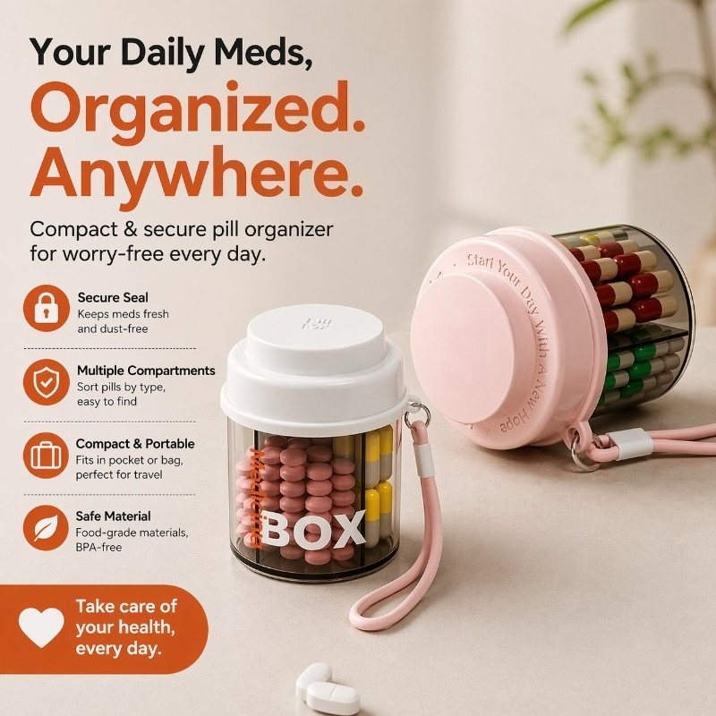 Compact Divided Pill Case