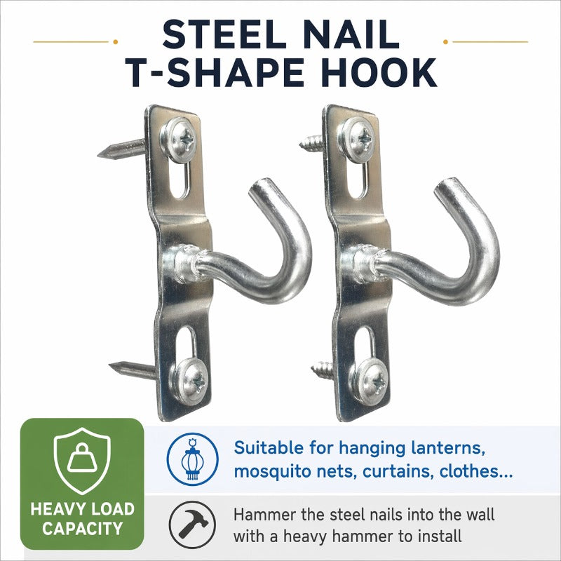Heavy-Duty Steel T-Hook