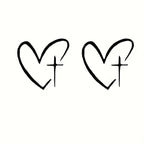 Minimalist Heart Cross Decal