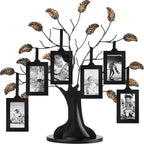Antique Bronze Family Tree Ornament - 4-Frame Hanging Photo Display
